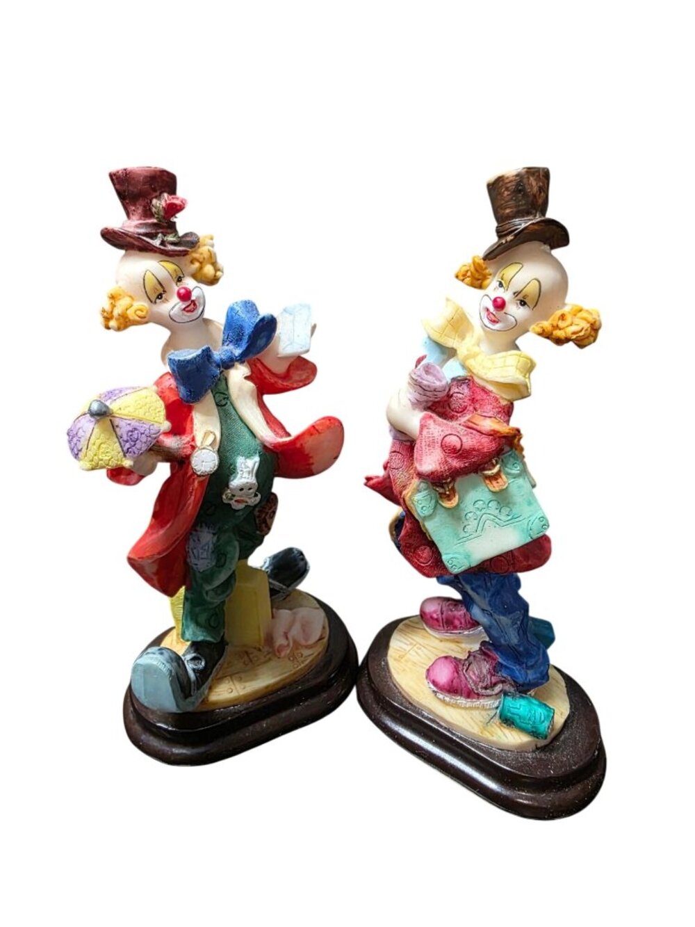 Vintage Whimsical Clown Figurines Set Of 2